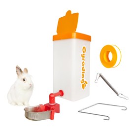 1L Water Bottles for Rabbits, Ferrets, Guinea Pigs Non Drip Hanging Rabbit Water Bottle for Small Animal (White, 2)