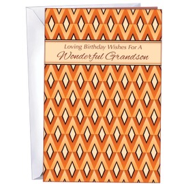 Chuck's Card-O-Rama - Grandson Birthday Card - NEW - MADE in CHICAGO - Large Card Opens to 10" x 7.75" - Packaged in Extra Sturdy Mailer - You are loved Grandson! - 70269