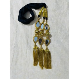 Women's Mirror Tassels Straight Hair Style Patiala Shahi Paranda/Parandi Traditional Hair Accessory Braid Tassles/Hair Extension/Choti For wedding