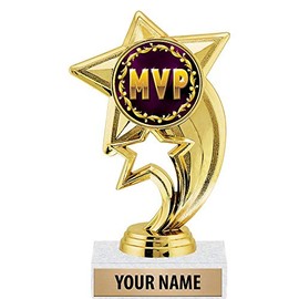 Crown Awards 6" Gold MVP Trophies, Custom Star Rocket MVP Trophy Award
