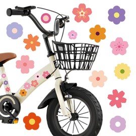 Pink Flower Stickers, 6 Sheets Bike Stickers, Car Decals, Waterproof Sticker for Bicycle Cycling Frame, Skateboard, Helmets, Water Bottle, Window, Journal, Luggage Decoration, Multicolor, 60 Pcs