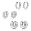 Krstudent Gold Hoop Earrings Pack 18K White Gold Plated Small