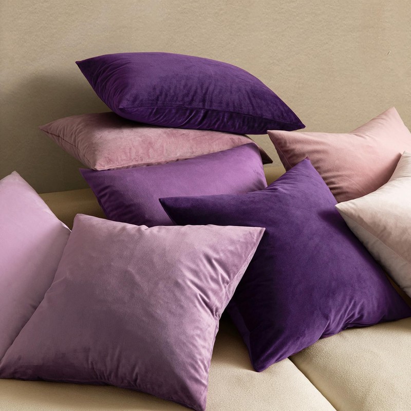 MIULEE Velvet Throw Pillow Covers 22x22 Inch, Pack of 2