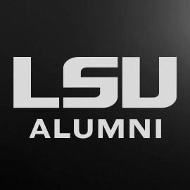 LSU Decal with ALUMNI or logo only White or Matte Silver - [White] Logo only