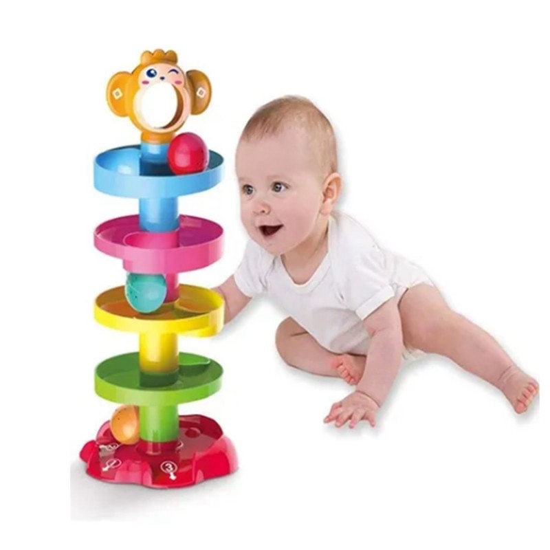 5 Layer Ball Drop Toy Ball Swirling Tower Toddler Stacked