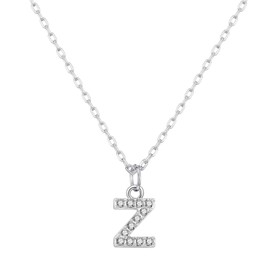 Philip Jones Pave Initial Necklace Letter Z Created with Zircondia® Crystals