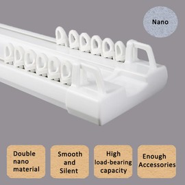 Curtain Conjoined Double Track, Ceiling Rail for Living Room Bedroom Room Divider(White, 6-9ft)