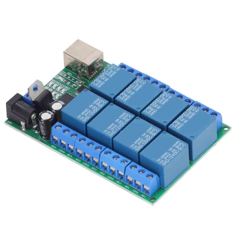8 Channel Relay Module DC12V UART Serial Port Switch PLC