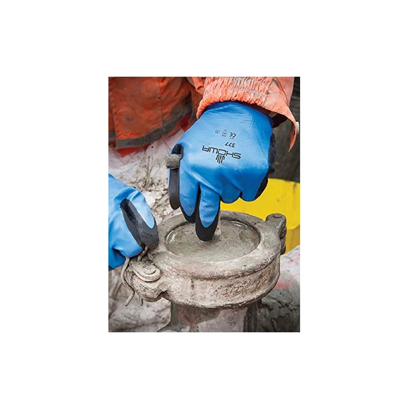 Showa SHO3373L 377 Nitrile Foam Grip Gloves, Medium