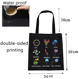 ENSIANTH Christian Bible Verse Tote Bag Wildflower Christian Religious Bible Verse Gifts Inspirational Canvas Reusable Tote Bag (wildflower tote)