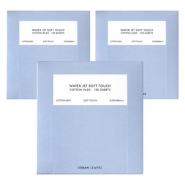 Urban Leaves Waterjet Soft Cotton Pads, 3, 120 Pieces / 어반리브즈 워터젯 소프트 화장솜, 3개, 120개입