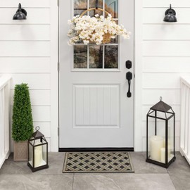 Mohawk Home Entryway Door Mat Entryway Door Mat 1' 6" X 2' 6" All Weather Outdoor Non Slip Recycled Rubber Doormat, Interlock Weave Sand