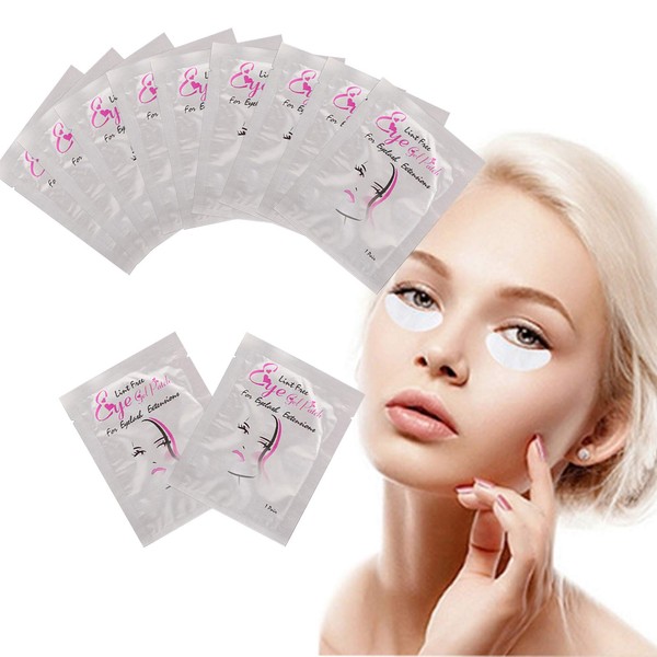 Under Eye Gel Pads, Jiasoval 50 Pairs Eye Patches Eyelash Extension Pads, Lint Free Under Eye Gel Patches for Pro Salon and Individual Eye Pads