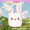 Bunny Easter Basket for Kids, Cute Plush Empty Bucket with