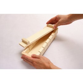 Ichihara Woodworkshop Sushi Push Sushi Cypress, Length 10.8 x Width 3.3 x Height 2.2 inches (27.5 x 8.5 x 5.5 cm), Tree Woman, 7 Pieces