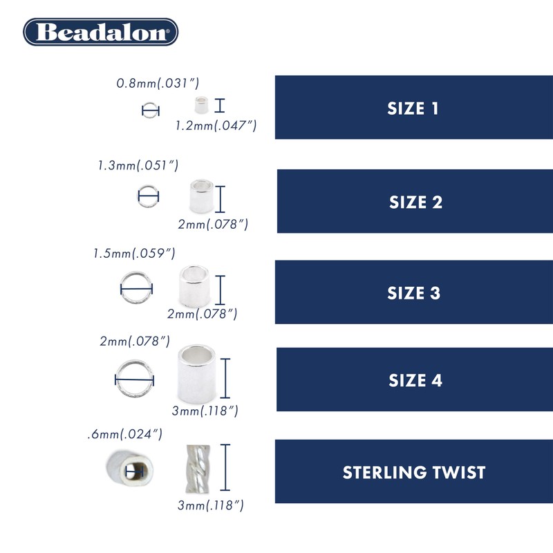 Beadalon Crimp Tubes, Size #3, Silver Plated, 1.5 g, Approx.
