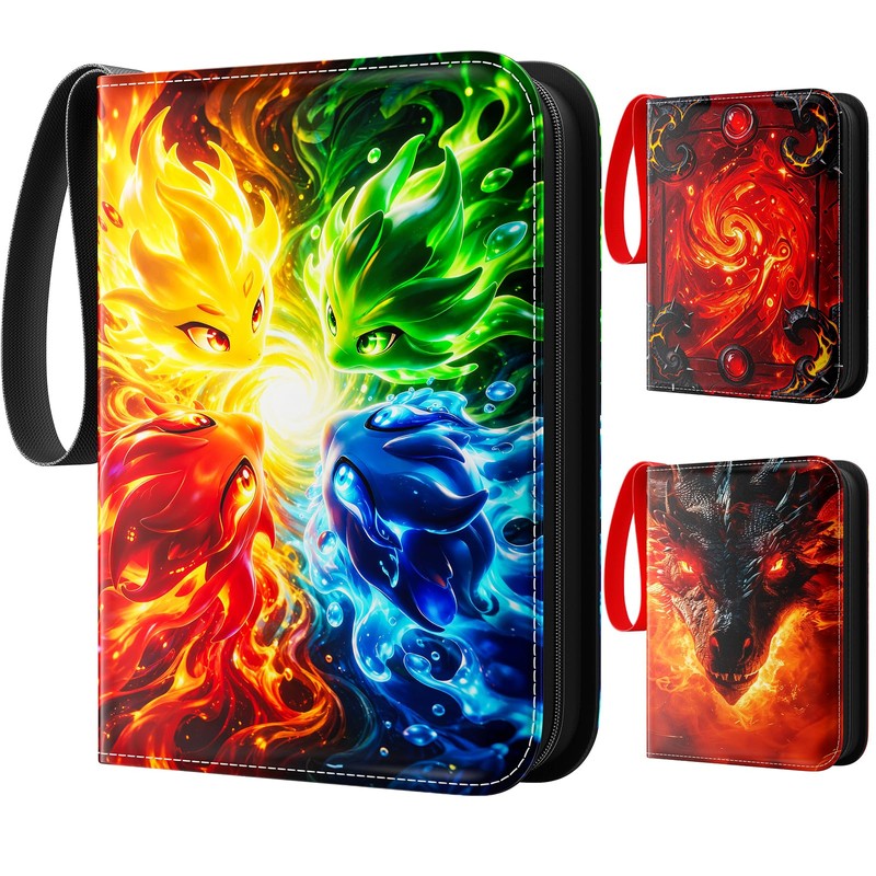 Card Binder 4 Pocket, Holds 400 Cards with 50 Removable