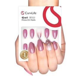 Curvlife Press on Nail, 32Pcs 16 Sizes Acrylic Nail Tips, Full Cover Design Reusable Fake Nails Kit with Glue and Adhesive Tabs (leopard -Print, Medium)