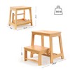 BEKVEM Bamboo Folding Step Stool with Sturdy Structure and Wide