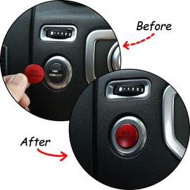 LLKUANG Engine Start Stop Push Button Switch Sticker Cover for LR4 Discovery 4 & LR Range Rover Sport 2010-2013 Aluminum Alloy Car Accessory (Red)