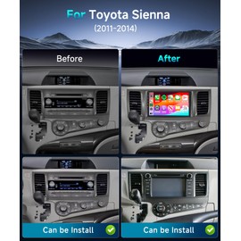 podofo 9 inch Car Radio for Toyota Sienna 2011-2013 with Apple Car Play Android Auto,HD IPS Touch Screen Bluetooth Stereo with GPS WiFi HiFi Audio Free Camera【2G RAM+64G ROM】