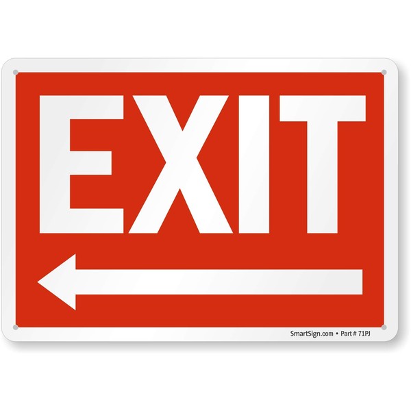 "Exit" Sign with Left Arrow by SmartSign | 10" x