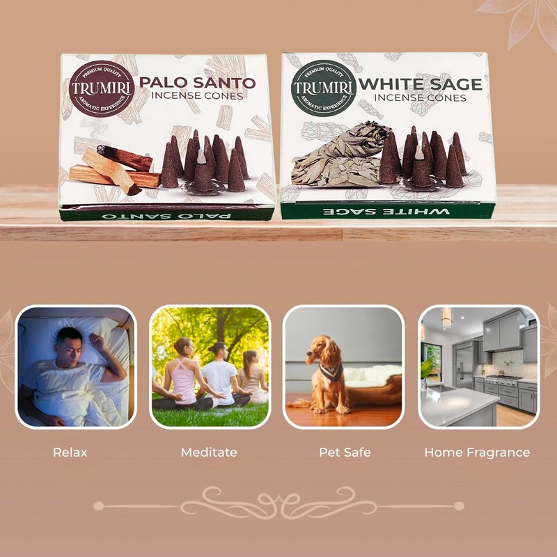 TRUMIRI Incense Cones - Combo Pack of 20 Cone Incense