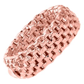 Citerna Rose Gold Plated Silver Stretch Mesh Ring - Size P