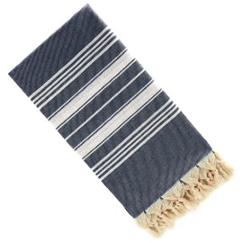 Dandelion - Toalla turca de algodón teñida natural, patrón básico, peshtemal, 71 x 39 pulgadas, color negro