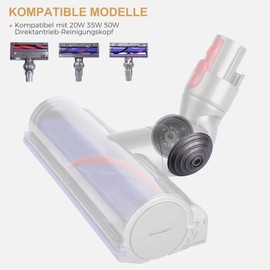 WYWY.Wide V-Ball Rad Weiche Pl1schstreifen+ Rollen R?der Ersatzteile f1r Dyson V6 V7 V8 V10 V11 DC62 Staubsauger 35W 50W Direct Drive Reinigungskopf 966817-01 V-Kugelrad Zubeh?r Mit Achsen