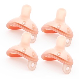 Garkoko Baby Pacifiers 0-6 Month, Nipple Shape Soft Silicone Newborn Pacifiers 0-3 Months with Large Air Holes, BPA-Free, 4pcs