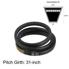 uxcell M-31 Drive V-Belt Industrial Power Rubber Transmission Belt 31 inch Pitch Girth 10mm Width 5.5mm Height JIS Standard