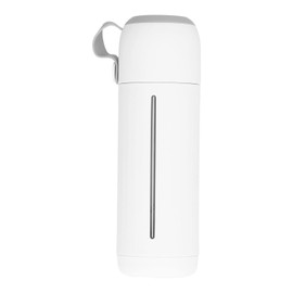310ml Glass Cup with Lid Portable Dual Purpose Water Mug Bottle for School Home Outdoor(White )