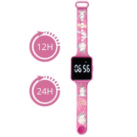 LEXIBOOK DMW060UNI Unicorn Digital Watch, 12-Hour or 24-Hour time Display, Pink
