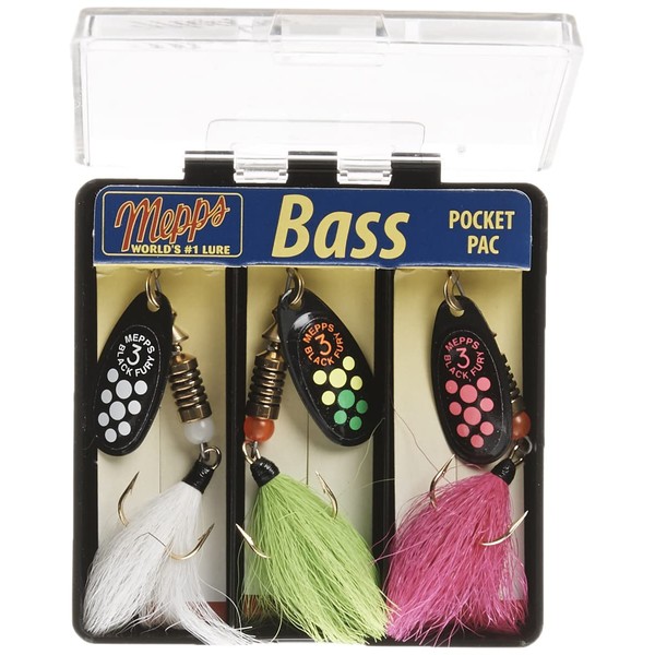Mepps Black Fury Dressed Bass Fishing Lure Pocket Pack