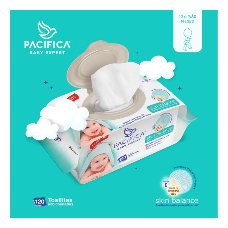 Toallitas Húmedas Para Bebé Pacífica Baby Care 12 Pack 120