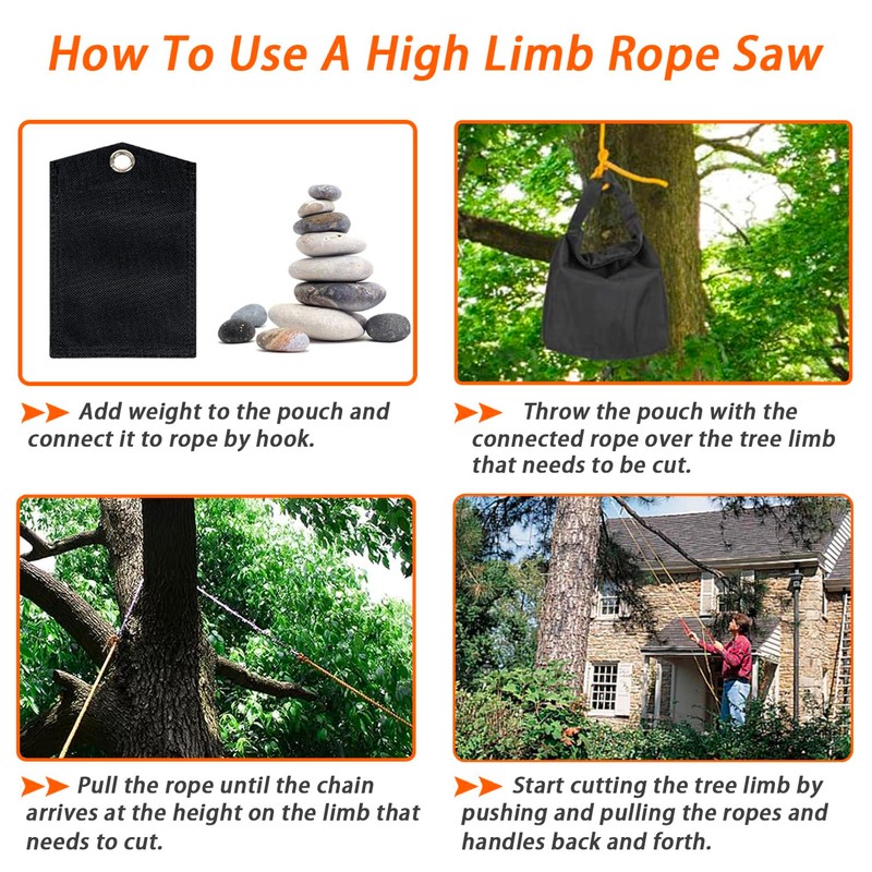 56 Inch High Limb Rope Saw, Hand Chainsaw with 72