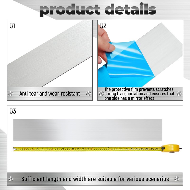 304 Brushed Stainless Steel Finishing Sheet Metal Gap Filler Trim
