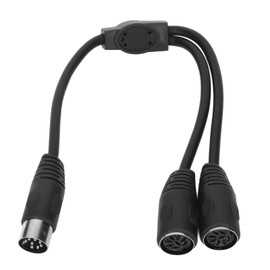 DIN 8 Pin Male to 2 DIN 8 Pin Female Cable Double Shielding DIN 8 Pin Splitter Cable Signal Sound Connection Cord 1.0ft