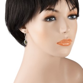 Sterling Silver and Baltic Green Amber Earrings"Bajena"