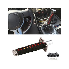 zipelo Samurai Sword Shift Knob, 6 Inch (15cm) Short Gear Shift Knob with 4 Adapters, Samurai Shift Gear Lever for Manual Transmission Cars Most Automatic Transmission Cars(Black/Red)