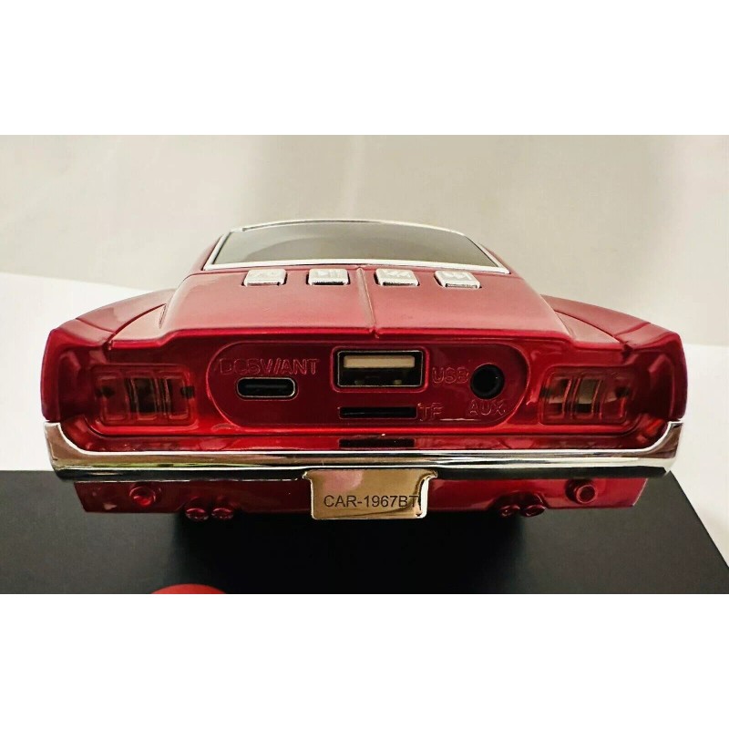 Hooked Ford Mustang 1967 Red Speaker BT Indoor/Outdoor Portable USB