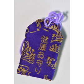 Japanese Omamori - 10 Styles of Good Luck Charms for Health/Career/Education/Love/Safety/Wealth (Healthy Life - Purple)