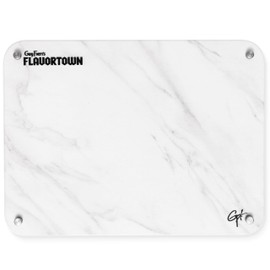 Guy Fieri’s Flavortown Stone Dish Drying Mat 16"x12" with Anti-Slip Stainless Steel Feet, Kitchen Counter Mat, Durable Stone Drying Rack for Dishes and Glassware, White Marble