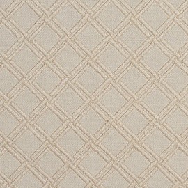 E546 Ivory White Diamond Jacquard Woven Contemporary Upholstery Grade Fabric by The Yard