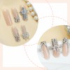 BABALAL Press on Nails Long Square Fake Nails Rhinestone French
