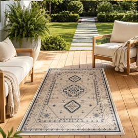 Nestiva 3x5 Washable Non Slip Faux Jute Rug, Durable Boho Hallway Runner Rug, Non Shedding Low Pile Indoor Outdoor for Patio, Entryway, Porch, Garden, Rustic Farmhouse Kitchen Rug