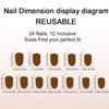 Short Oval False Nails - 24Pcs Almond French Tip False