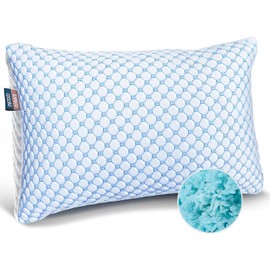 Nestl Cooling Pillows Queen Size, Shredded Memory Foam Pillows, Gel Infused Cool Foam Pillow, Adjustable Pillow for Sleeping, Breathable Cooling Pillow, Washable Removable Cool Bed Pillow Cover