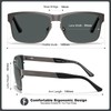 CARFIA Rectangular Polarised Sunglasses for Men with UV400 Protection, Anti-Glare